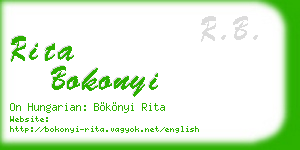 rita bokonyi business card
