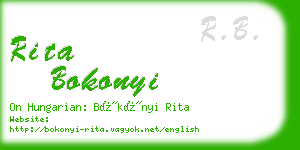 rita bokonyi business card